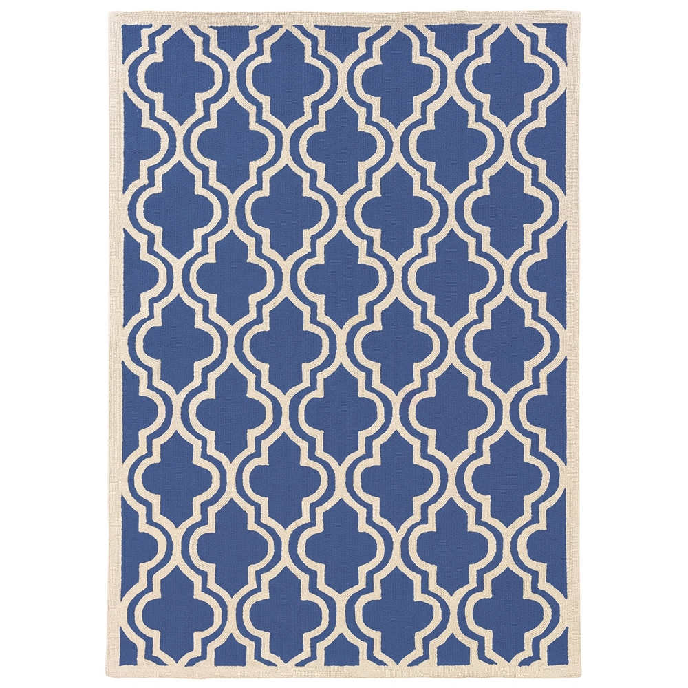 Buy farmhouse furniture Santorini Quatrefoil Coastal Mediterranean Large Navy & Ivory 8x10 Area Rug - Modern Cottage Farmhouse Furniture
