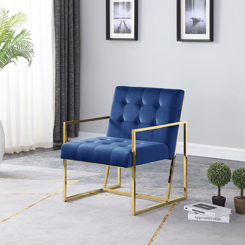 Accent chair with online gold frame