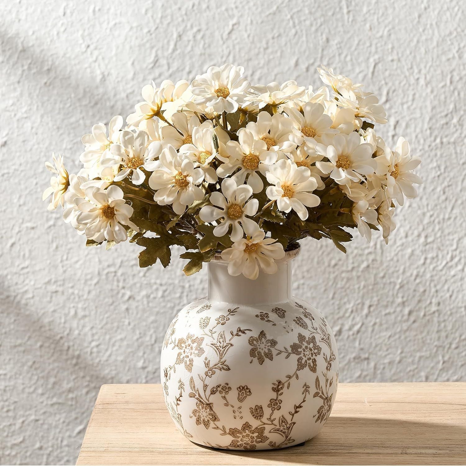 アンティーク　モールド Ceramic Vintage Vase, 5.91 Inch Retro Ice Cracked Chinoiserie