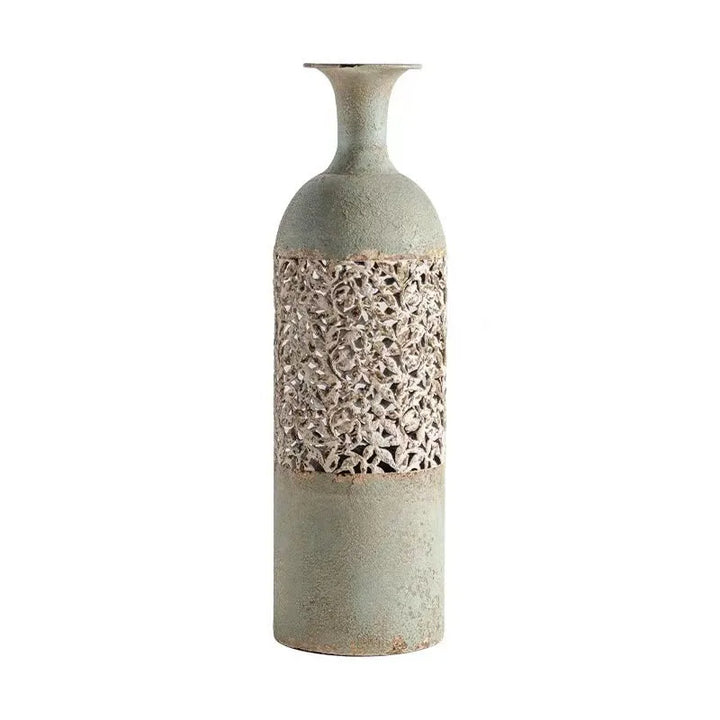 Buy farmhouse furniture Isca Marina | Mediterranean Vintage Green Floor Vase - Modern Cottage Farmhouse Furniture