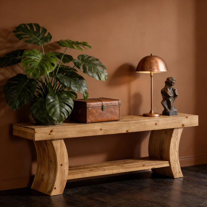 Modern Italian Wooden Foyer Entryway Console Table - Mediterranean Italian Contemporary Home Decor Furniture