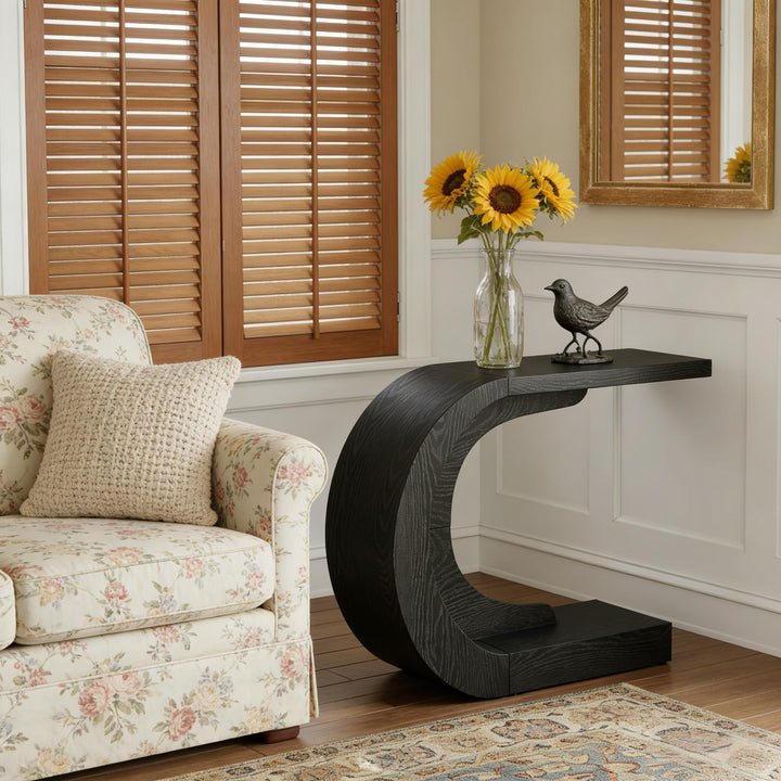 Modern Italian Black Moon End Table
