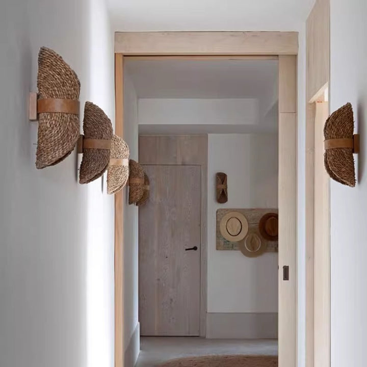 Buy farmhouse furniture Rattan Asian Cottage Farmhouse Wall Light Sconce - Modern Cottage Farmhouse Furniture