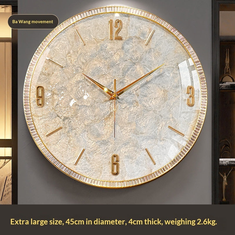 Azure Mediterranean Contemporary Pearl Gold White Elegant Wall Clock - Mediterranean Italian Contemporary Home Decor Furniture