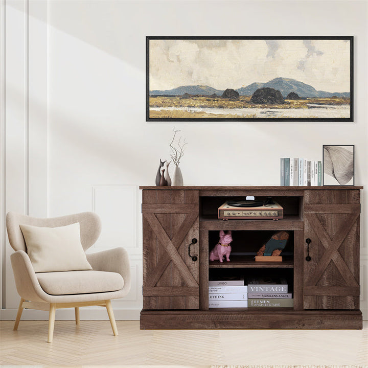 Boho Aesthetic Vintage Farmhouse Wooden TV Stand | Biophilic Design Airbnb Decor Furniture 