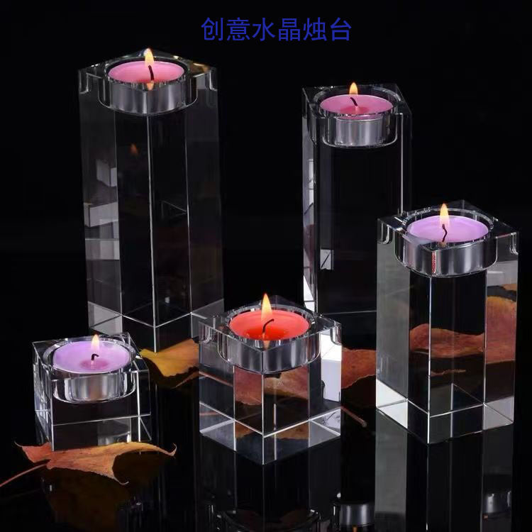 Buy farmhouse furniture Romantic And Minimalist Crystal Clean Candle Holder - Modern Cottage Farmhouse Furniture