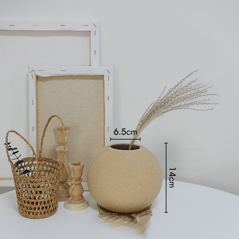 Contemporary European Tiny Farmhouse Wooden Vases - Mediterranean Italian Contemporary Home Decor Furniture