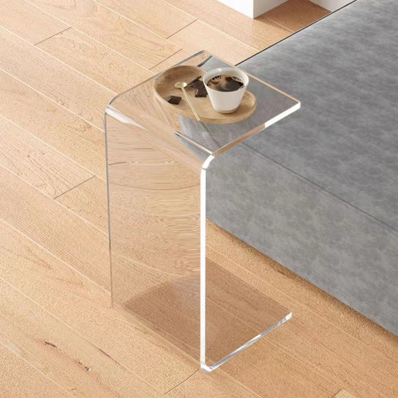 Boho Aesthetic The Rennes | Modern Minimalist Transparent Luxury Side Table | Biophilic Design Airbnb Decor Furniture 