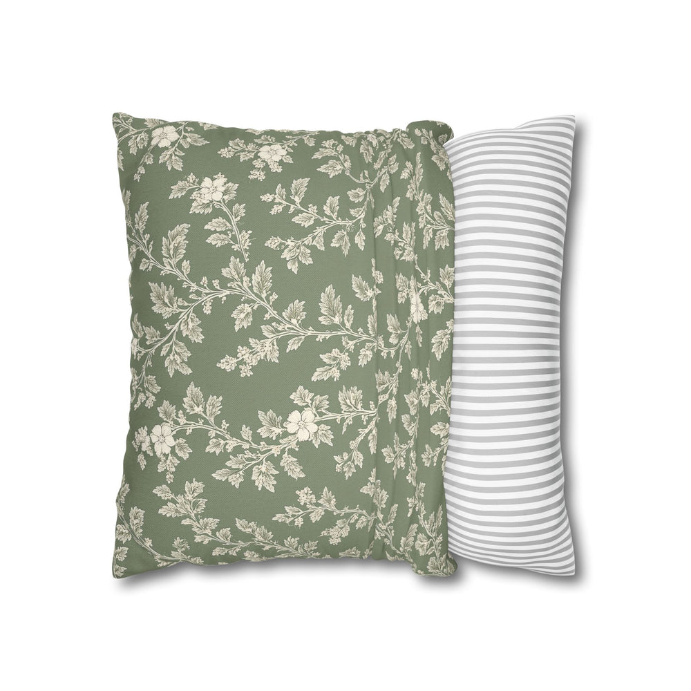 Buy farmhouse furniture Clover Hill - Cream & Sage Floral Pillowcase By. Artisan Blooms - Modern Cottage Farmhouse Furniture