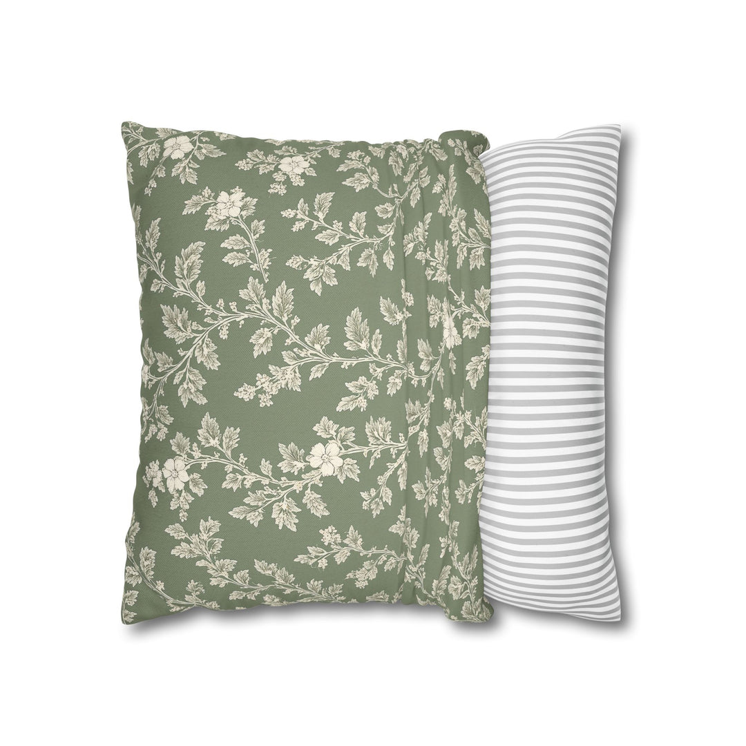 Buy farmhouse furniture Clover Hill - Cream &amp; Sage Floral Pillowcase By. Artisan Blooms - Modern Cottage Farmhouse Furniture