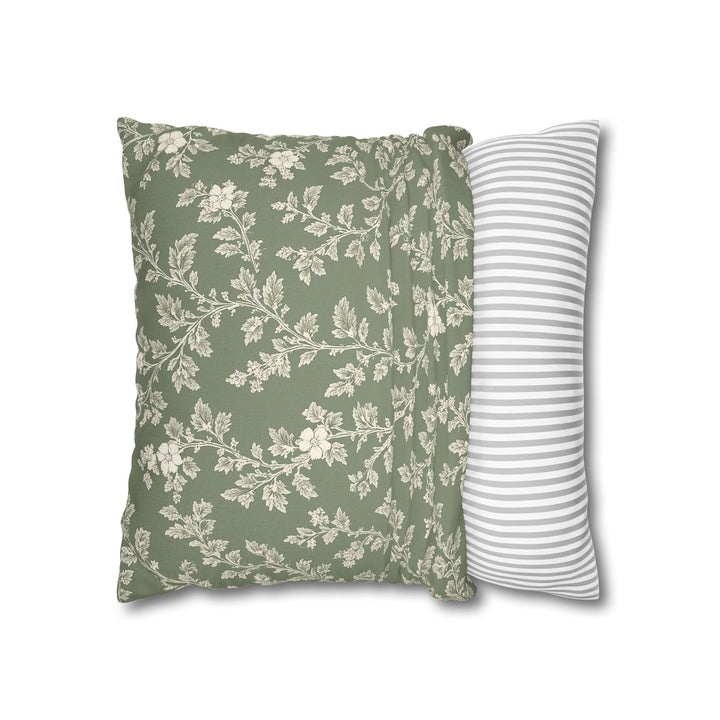 Buy farmhouse furniture Clover Hill - Cream &amp; Sage Floral Pillowcase By. Artisan Blooms - Modern Cottage Farmhouse Furniture
