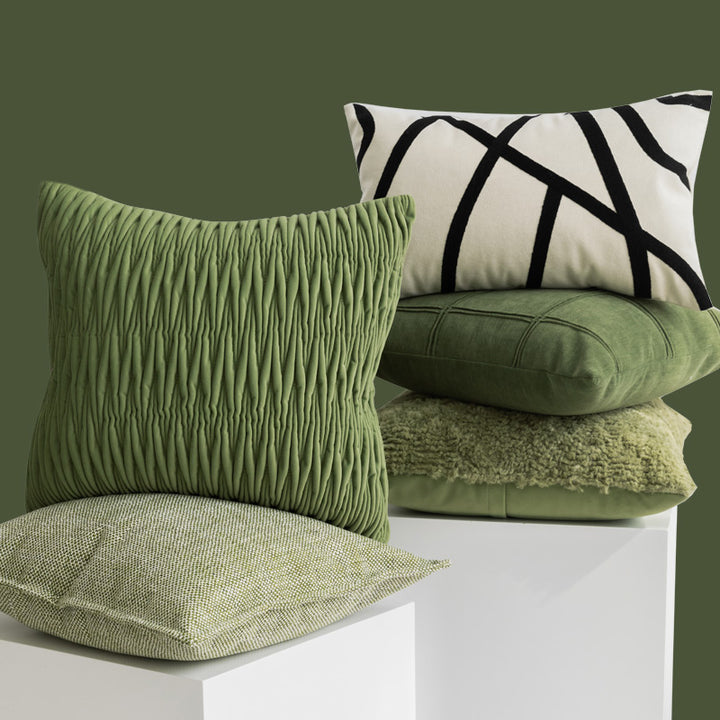 Chloeros | Green Textured Mediterranean Sofa Throw Pillows