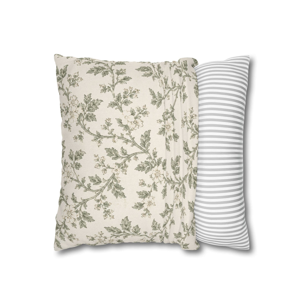 Buy farmhouse furniture Cream & Sage Floral Pillowcase By. Artisan Blooms - Modern Cottage Farmhouse Furniture