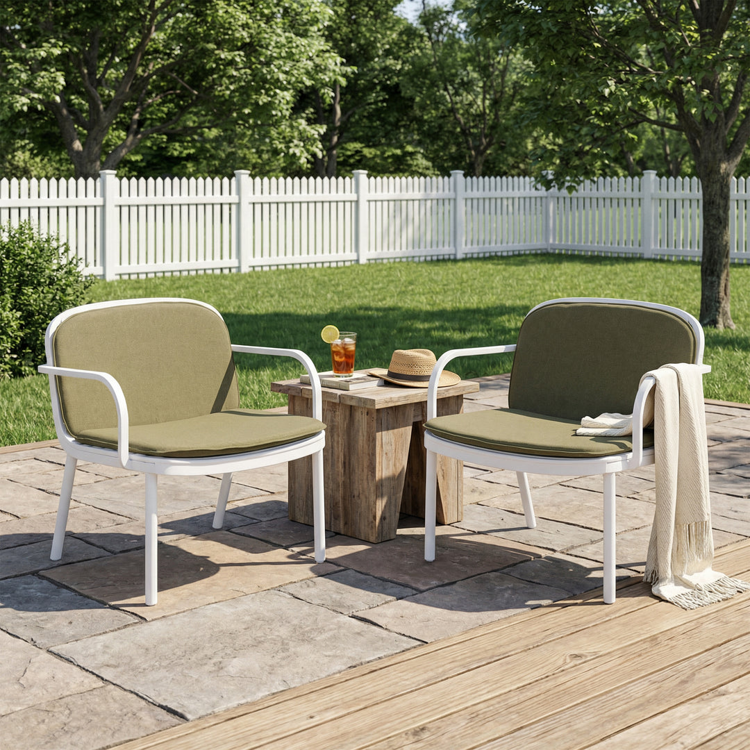 Buy farmhouse furniture Set Of 2 Sage & Cream Chairs - Modern Cottage Farmhouse Furniture