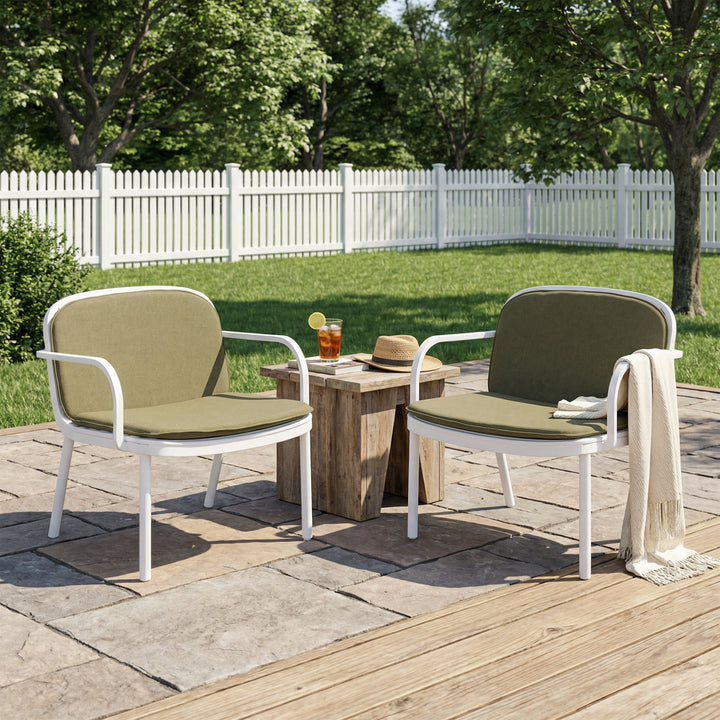 Buy farmhouse furniture Set Of 2 Sage &amp; Cream Chairs - Modern Cottage Farmhouse Furniture