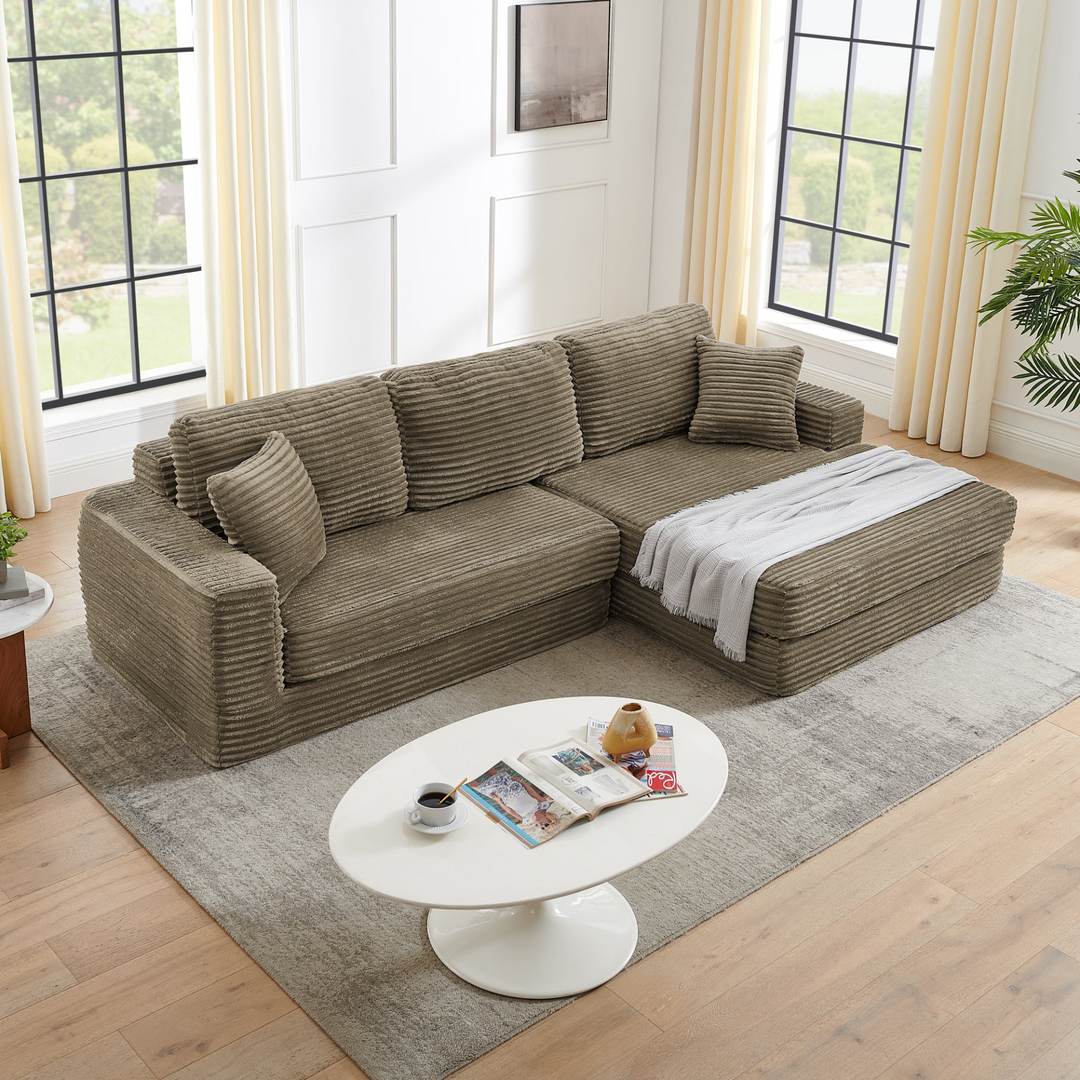 Buy farmhouse furniture Lily | Modern Brown Modular Cottage Farmhouse Sofa Bed, Airbnb Sofa - Modern Cottage Farmhouse Furniture