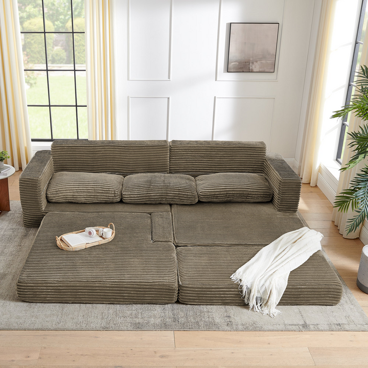 Buy farmhouse furniture Lily | Modern Brown Modular Cottage Farmhouse Sofa Bed, Airbnb Sofa - Modern Cottage Farmhouse Furniture