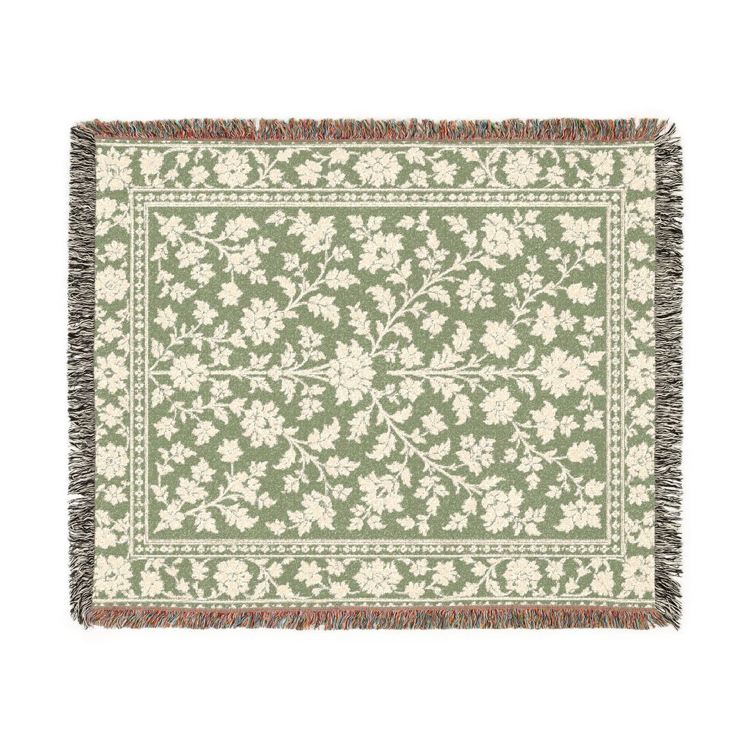 Sage &amp; Cream Woven Blanket By. Artisan Blooms