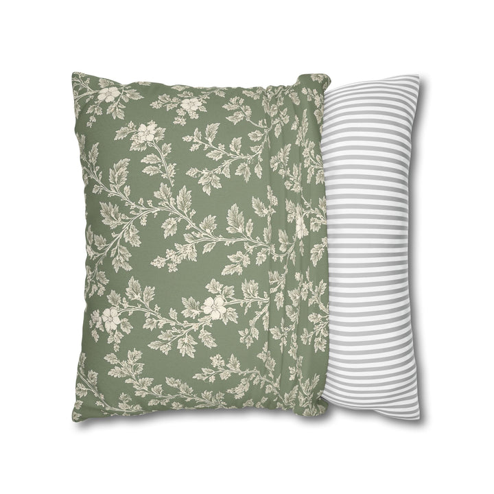 Buy farmhouse furniture Clover Hill - Cream &amp; Sage Floral Pillowcase By. Artisan Blooms - Modern Cottage Farmhouse Furniture