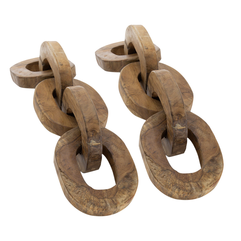 Buy farmhouse furniture Set of 2 Decorative Teak Chain Decor | 1.6x5.1x19.7 inches | Handcrafted Teak Root Wood | Versatile Home Decor - Modern Cottage Farmhouse Furniture