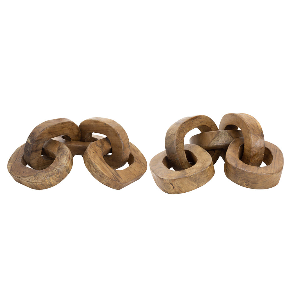Buy farmhouse furniture Set of 2 Decorative Teak Chain Decor | 1.6x5.1x19.7 inches | Handcrafted Teak Root Wood | Versatile Home Decor - Modern Cottage Farmhouse Furniture