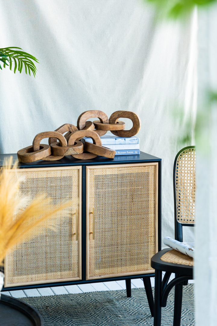 Buy farmhouse furniture Set of 2 Decorative Teak Chain Decor | 1.6x5.1x19.7 inches | Handcrafted Teak Root Wood | Versatile Home Decor - Modern Cottage Farmhouse Furniture