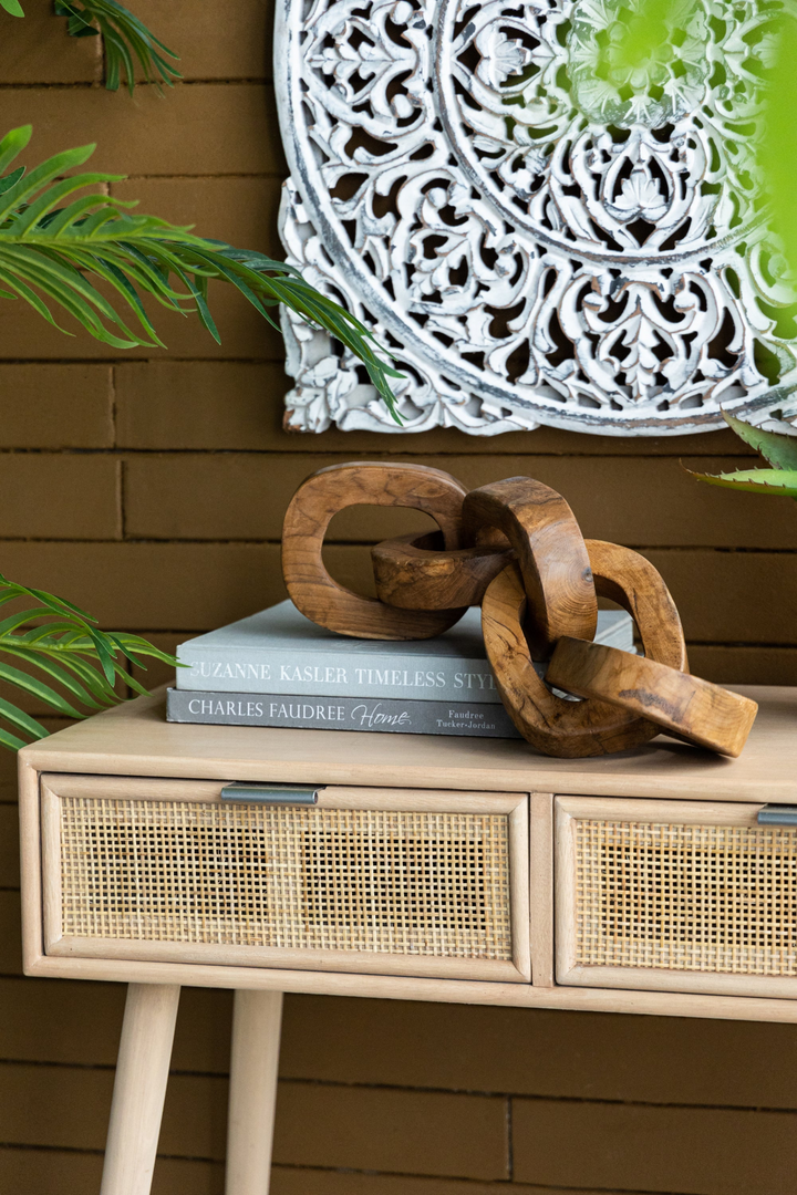 Buy farmhouse furniture Set of 2 Decorative Teak Chain Decor | 1.6x5.1x19.7 inches | Handcrafted Teak Root Wood | Versatile Home Decor - Modern Cottage Farmhouse Furniture