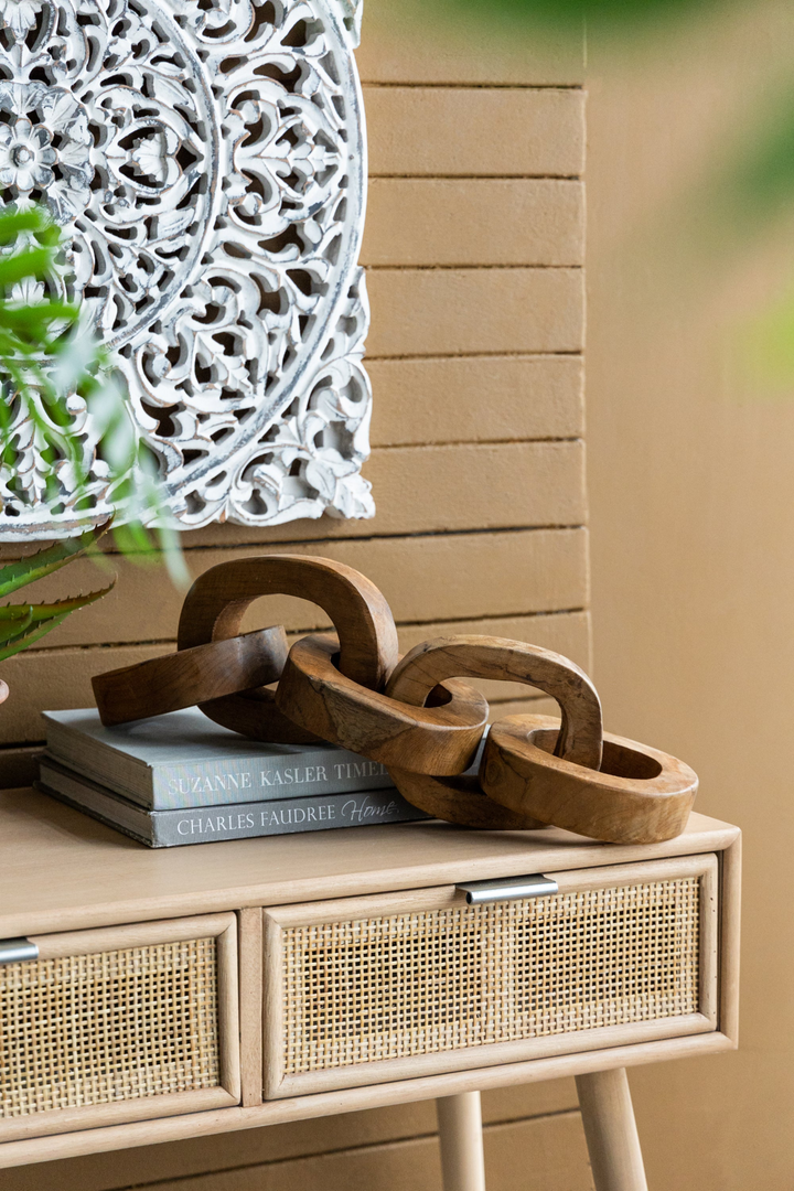 Buy farmhouse furniture Set of 2 Decorative Teak Chain Decor | 1.6x5.1x19.7 inches | Handcrafted Teak Root Wood | Versatile Home Decor - Modern Cottage Farmhouse Furniture