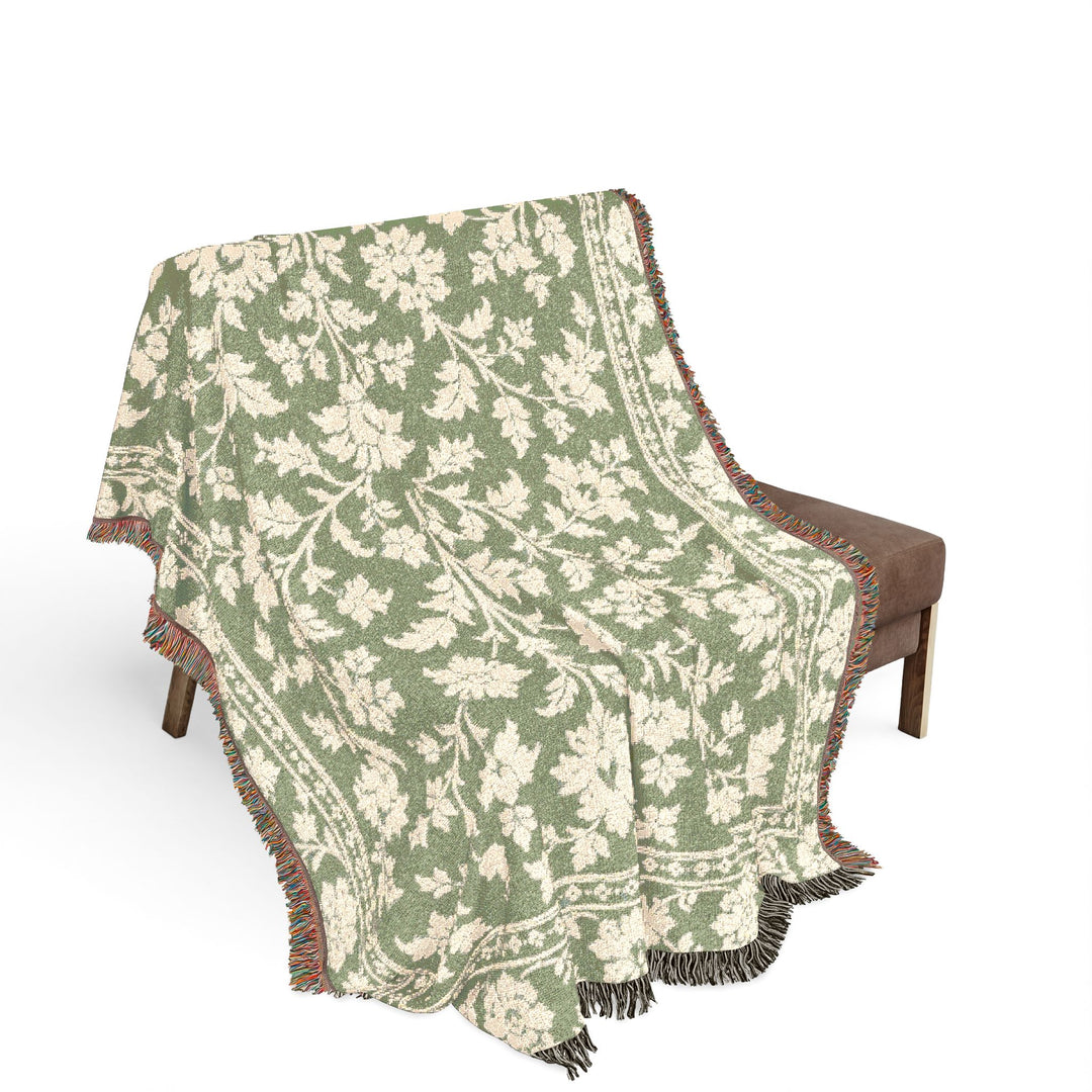 Sage &amp; Cream Woven Blanket By. Artisan Blooms
