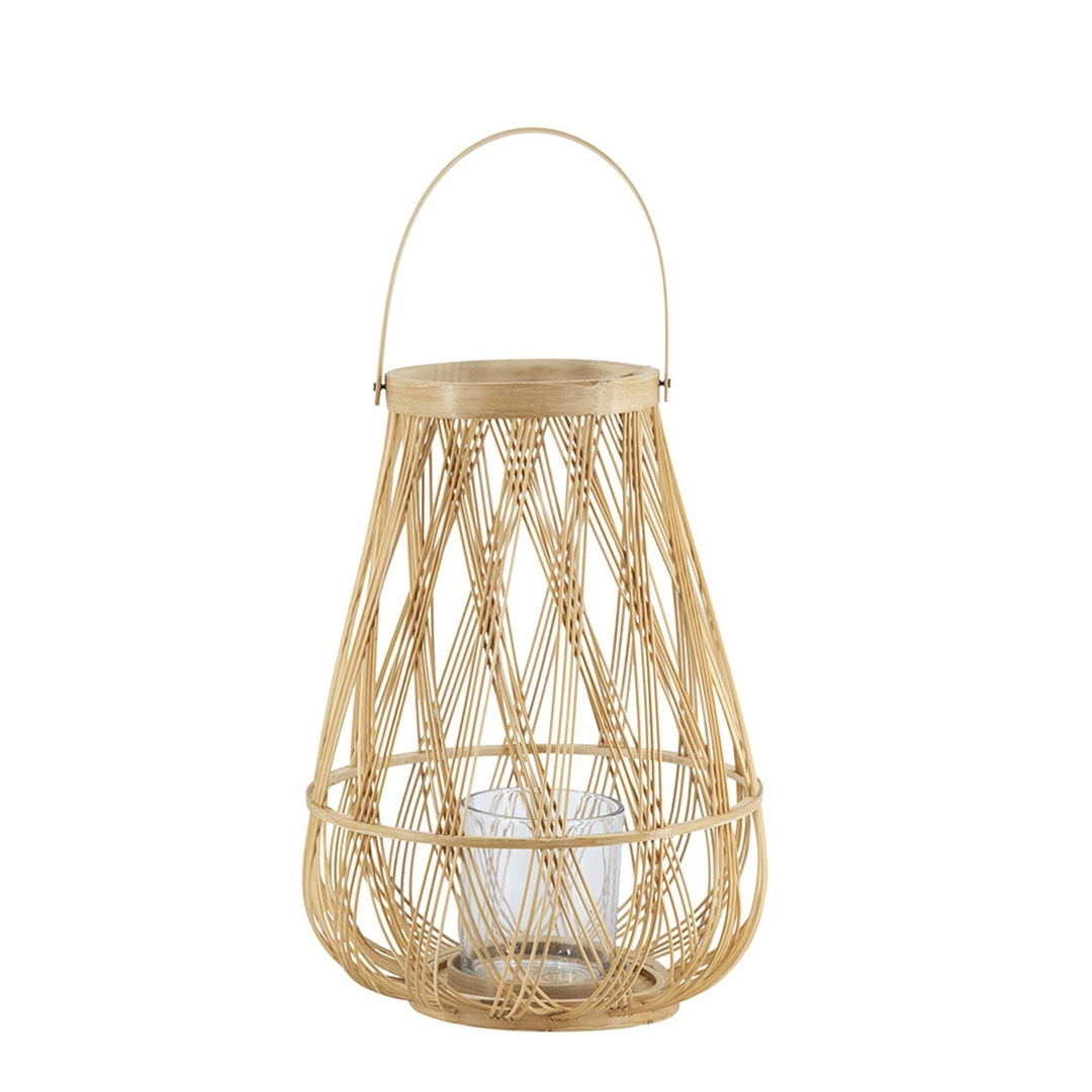 Buy farmhouse furniture Sienna Bamboo Hand Woven Italian Farmhouse Lantern with Rope Handle - Modern Cottage Farmhouse Furniture