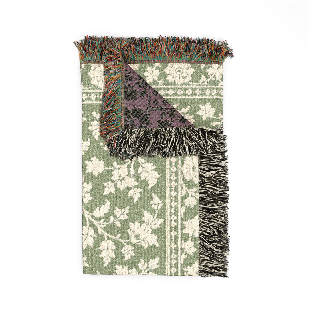 Sage &amp; Cream Woven Blanket By. Artisan Blooms
