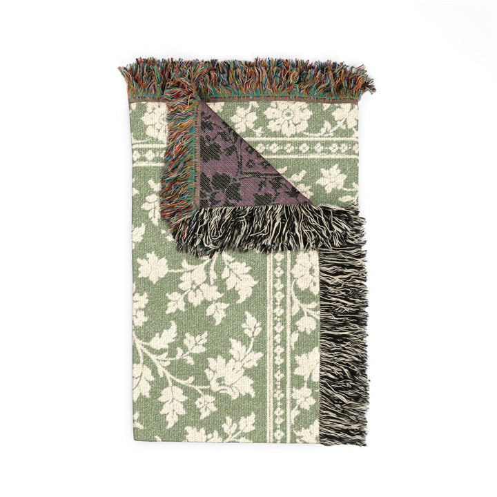 Sage &amp; Cream Woven Blanket By. Artisan Blooms
