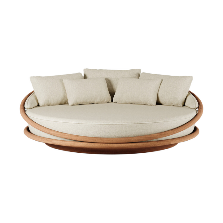 Buy farmhouse furniture Lily • Cream Modern Cottage Farmhouse Luxury Airbnb Round Outdoor Daybed - Modern Cottage Farmhouse Furniture