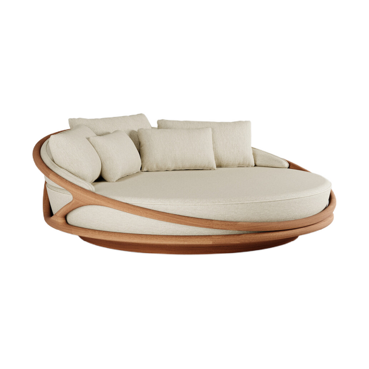 Buy farmhouse furniture Lily • Cream Modern Cottage Farmhouse Luxury Airbnb Round Outdoor Daybed - Modern Cottage Farmhouse Furniture