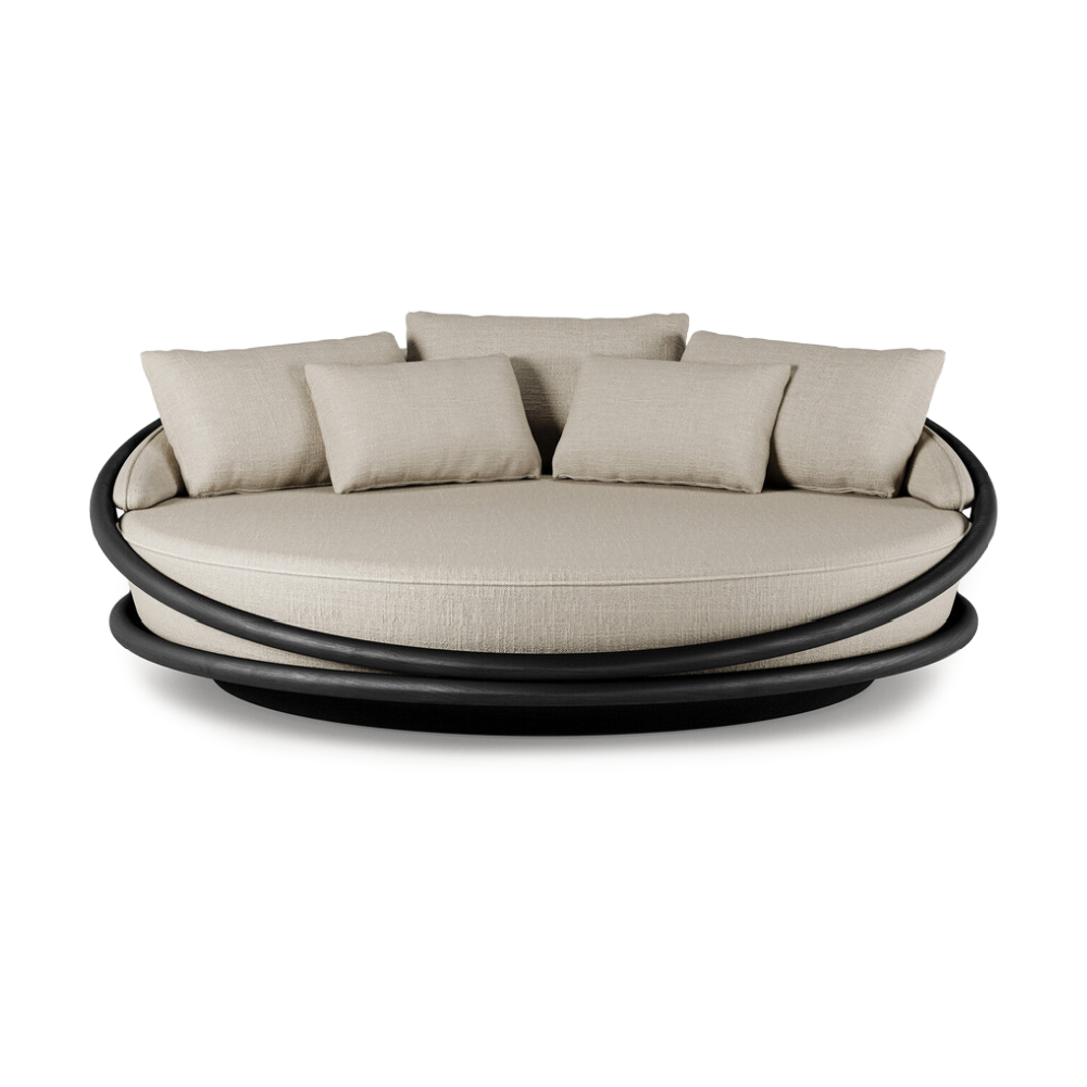 Buy farmhouse furniture Lily • Beige Modern Cottage Farmhouse Luxury Airbnb Round Outdoor Daybed - Modern Cottage Farmhouse Furniture
