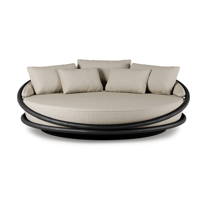 Buy farmhouse furniture Lily • Beige Modern Cottage Farmhouse Luxury Airbnb Round Outdoor Daybed - Modern Cottage Farmhouse Furniture