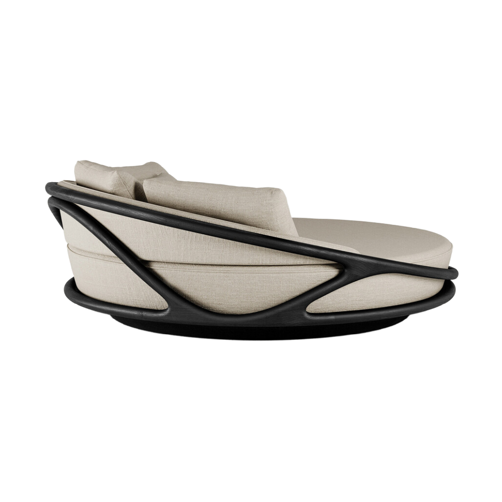 Buy farmhouse furniture Lily • Beige Modern Cottage Farmhouse Luxury Airbnb Round Outdoor Daybed - Modern Cottage Farmhouse Furniture