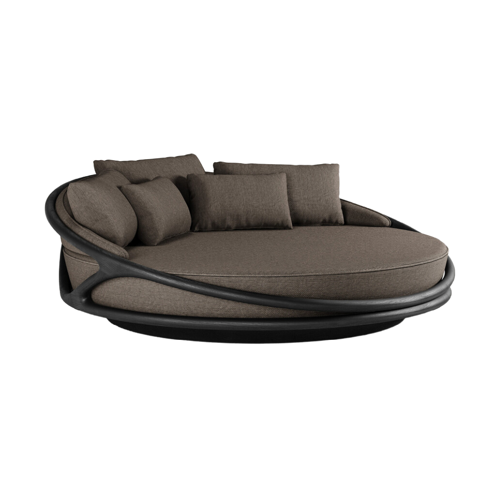 Buy farmhouse furniture Lily • Beige Modern Cottage Farmhouse Luxury Airbnb Round Outdoor Daybed - Modern Cottage Farmhouse Furniture