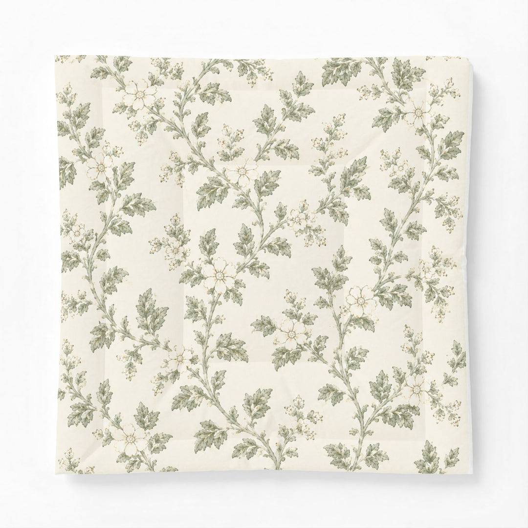 Buy farmhouse furniture Cream &amp; Sage Floral Cotton Comforter By. Artisan Blooms - Modern Cottage Farmhouse Furniture