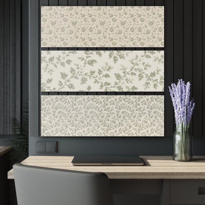 (3pc) Sage &amp; Cream Luxury Acrylic Print By. Artisan Blooms