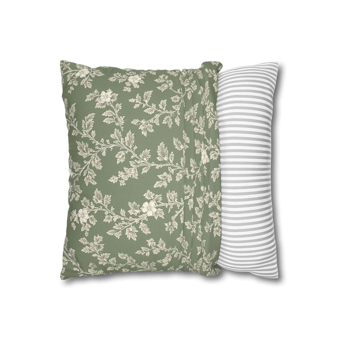 Buy farmhouse furniture Clover Hill - Cream &amp; Sage Floral Pillowcase By. Artisan Blooms - Modern Cottage Farmhouse Furniture