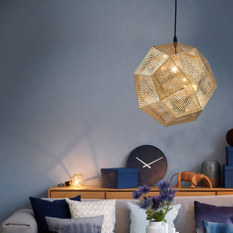 Boho Aesthetic Gold French Modern Ball Light Fixture | Biophilic Design Airbnb Decor Furniture 