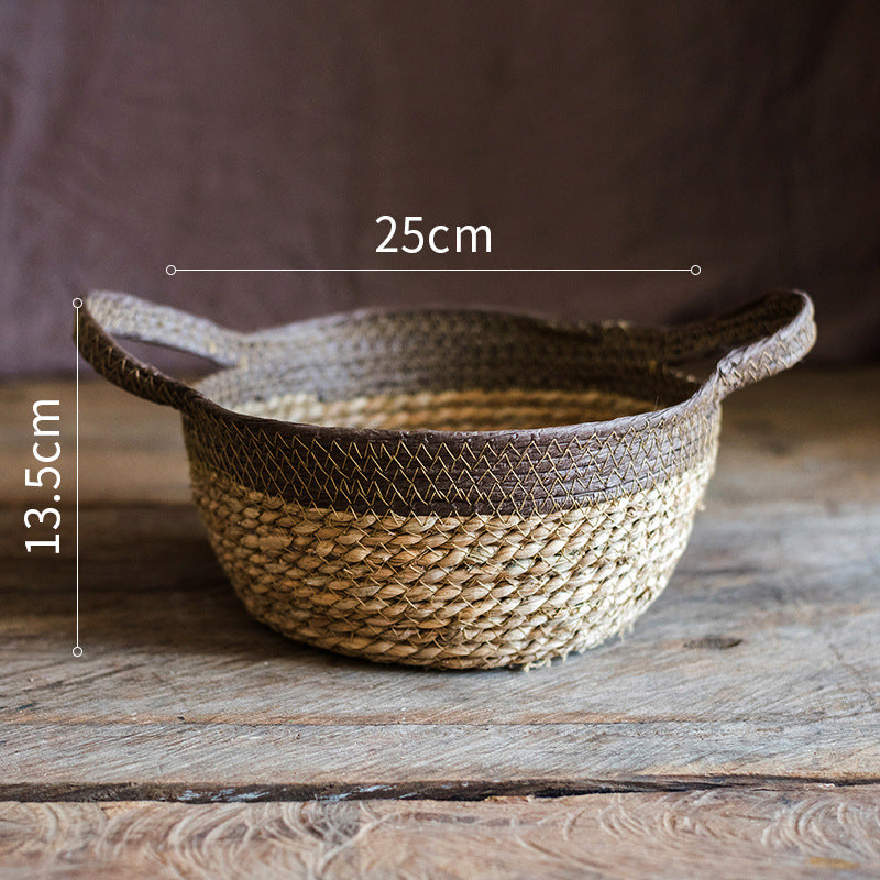 Gallarate | Coastal Italian Natural straw woven soft storage basket - Mediterranean Italian Contemporary Home Decor Furniture