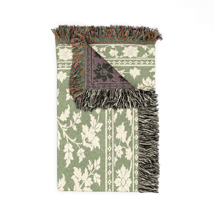 Buy farmhouse furniture Cream Lily Cove Sage &amp; Cream Woven Blanket By. Artisan Blooms - Modern Cottage Farmhouse Furniture