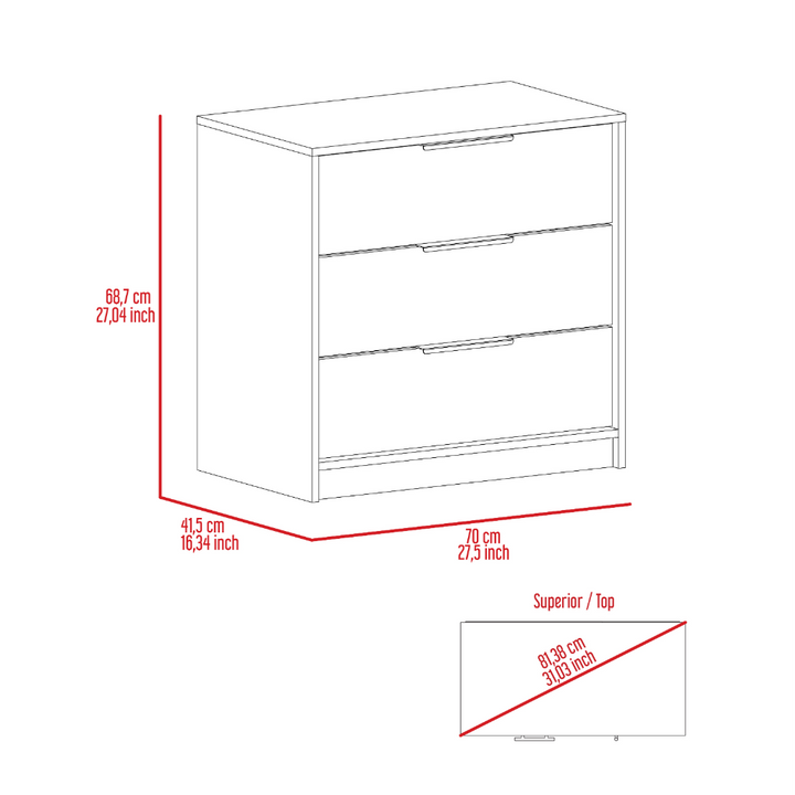 Boho Aesthetic Egeo 3 Drawers Dresser, Superior Top | Biophilic Design Airbnb Decor Furniture 