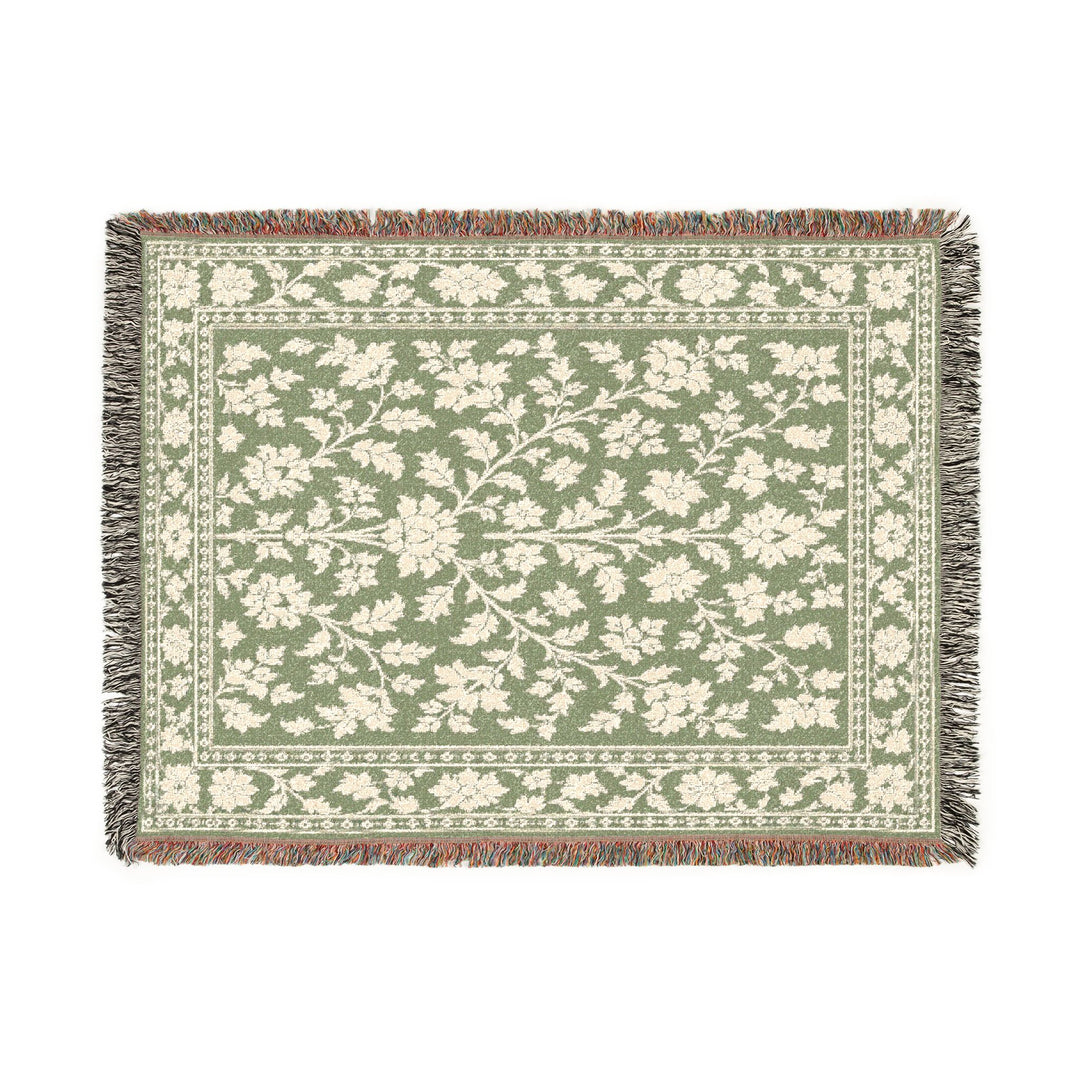 Buy farmhouse furniture Cream Lily Cove Sage &amp; Cream Woven Blanket By. Artisan Blooms - Modern Cottage Farmhouse Furniture