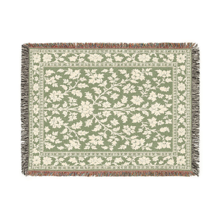 Buy farmhouse furniture Cream Lily Cove Sage &amp; Cream Woven Blanket By. Artisan Blooms - Modern Cottage Farmhouse Furniture