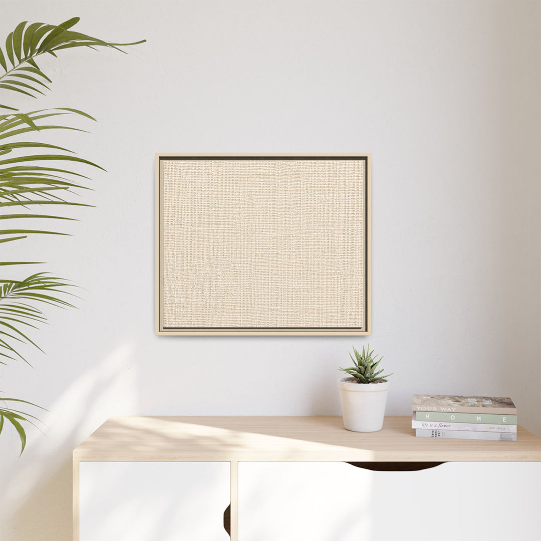 Woven Art Sage &amp; Cream Framed Canvas Wall Art