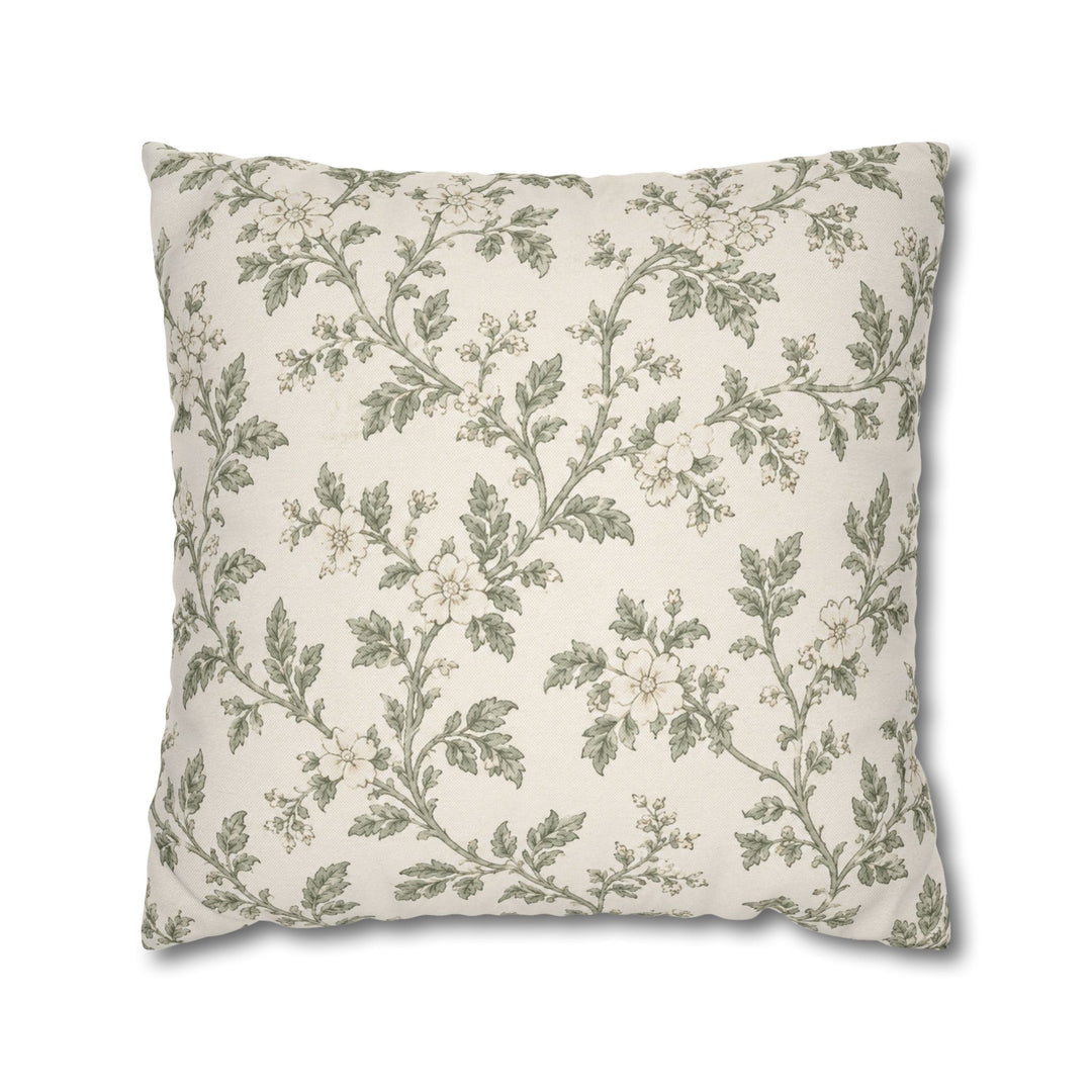 Cream &amp; Sage Floral Pillowcase By. Artisan Blooms