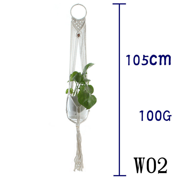 Boho Aesthetic Biophilic Flower & Plant Pot Cotton Rope Indoor Plant Hanger Hanging Basket | Biophilic Design Airbnb Decor Furniture 